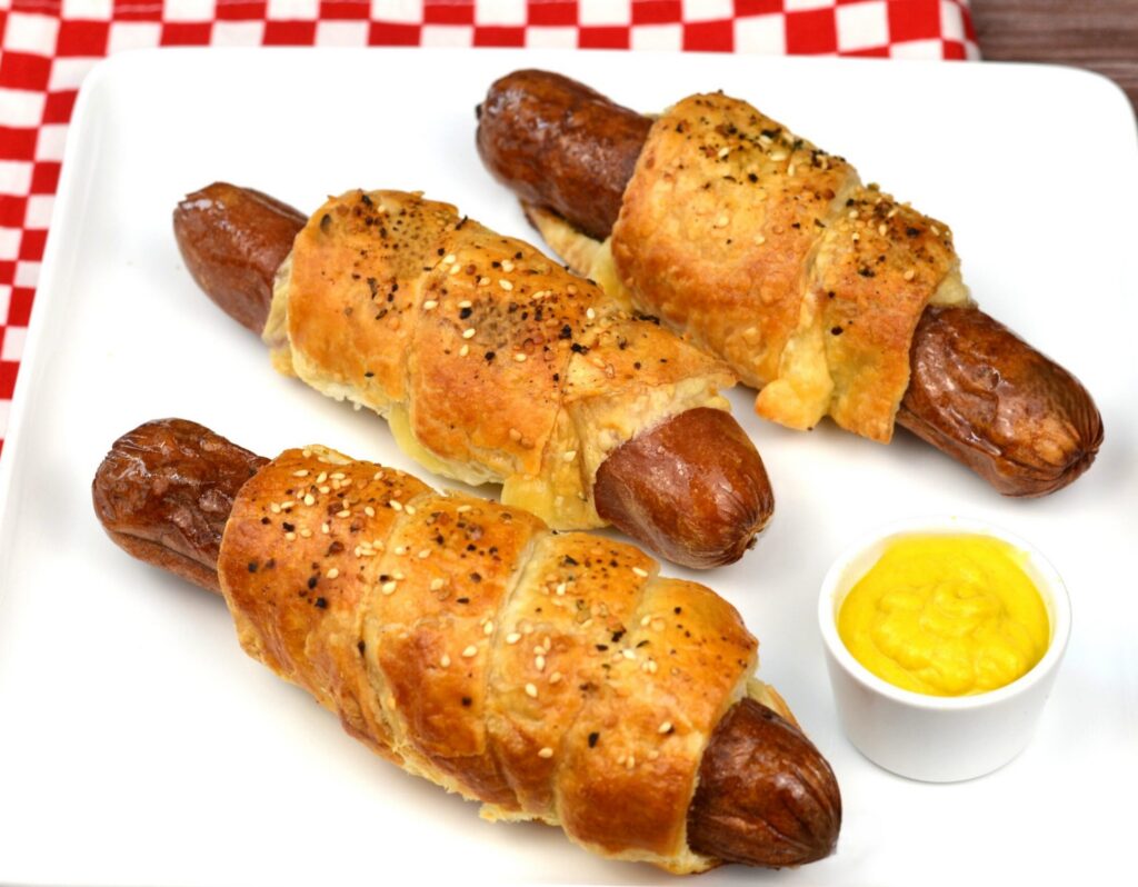 Cheesy Everything Chicken Dog in Puff Pastry 2