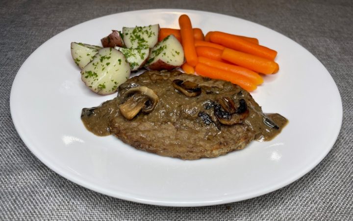 Hamburger Steak with Mushroom Wine Sauce