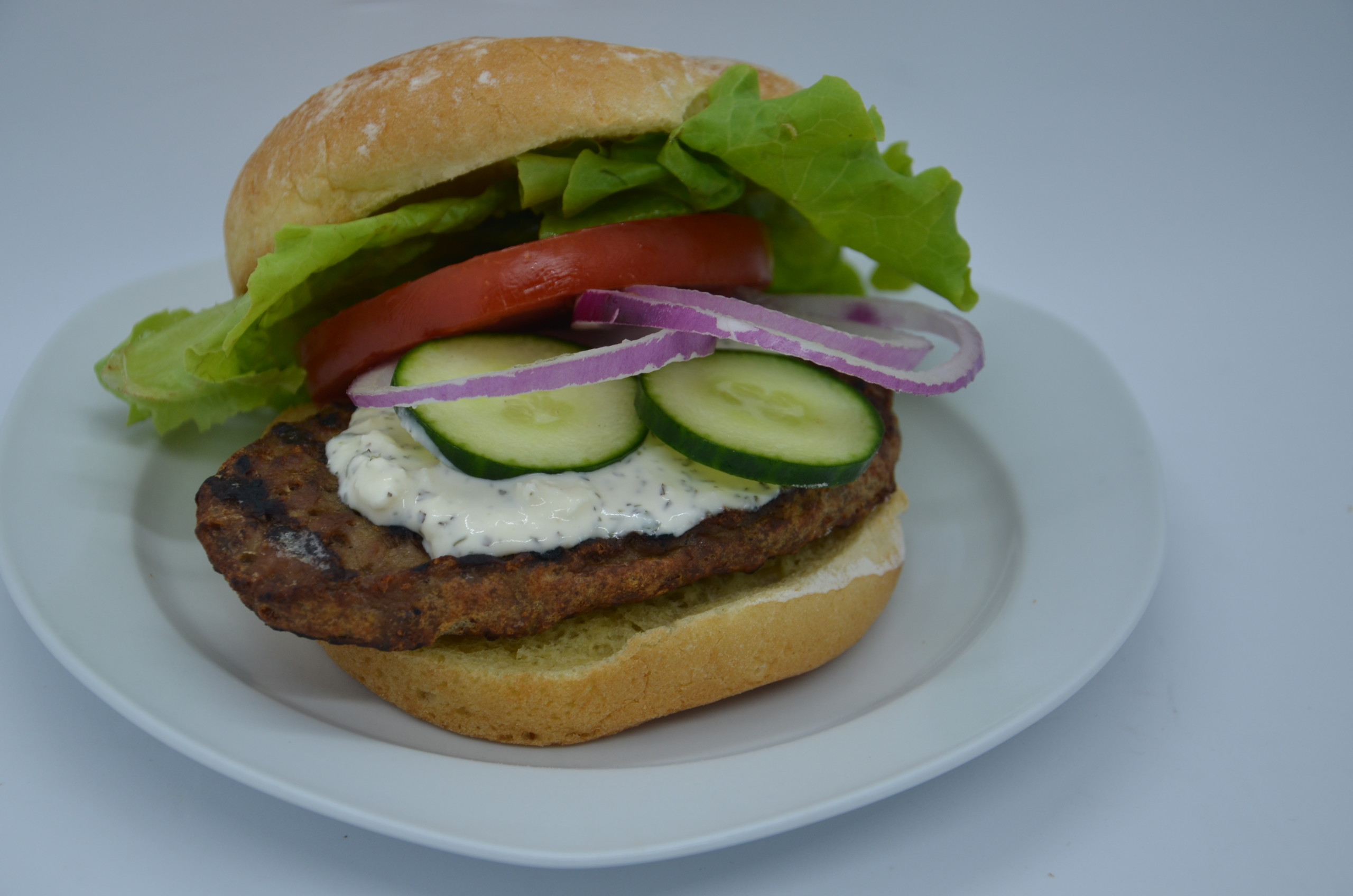 Loaded Beef Greek Burger - Maple Leaf Healthcare &amp; Hospitality