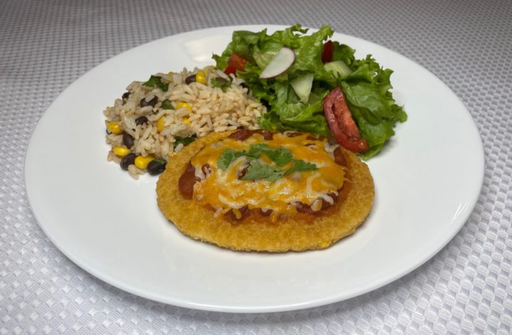 Open Faced Southwestern Chicken Burger