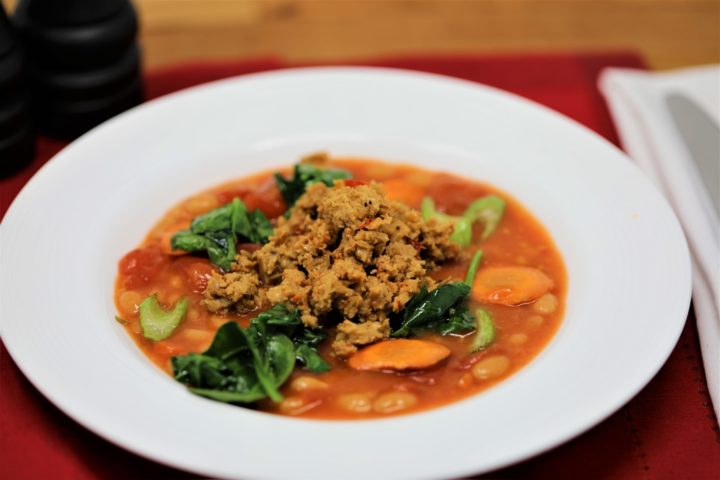 Vegan Italian Sausage White Bean Soup