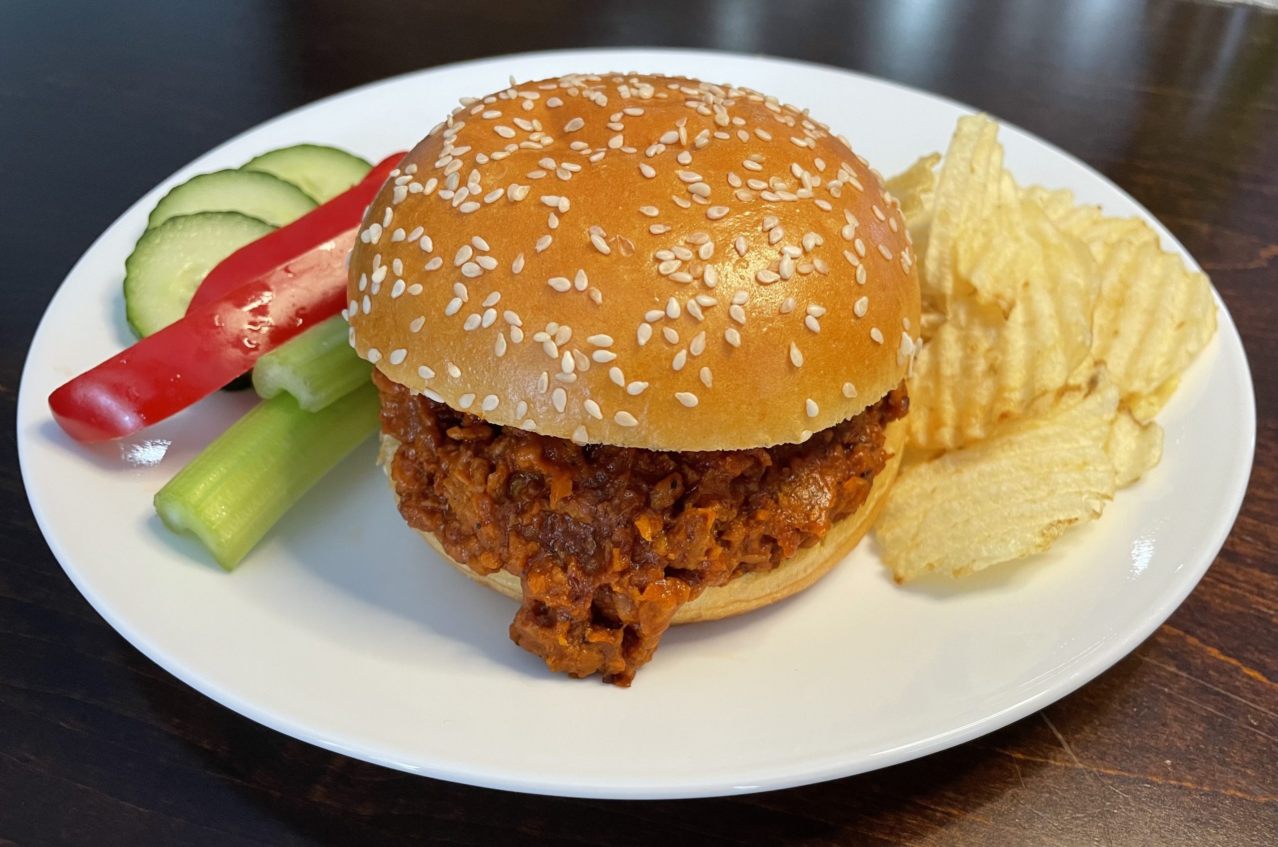Vegetarian Sloppy Joe on Bun Maple Leaf Healthcare & Hospitality
