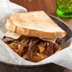 Philly Cheese Pulled Beef Sandwich